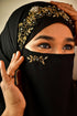 Black partywear| wedding| bridal handwork hijab with naqab