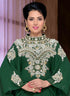 Green embroidered georgette islamic kaftan