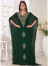 Green embroidered georgette islamic-kaftans