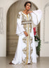 White wedding moroccan caftan arabic designer womens takchita kaftan