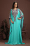 Dazzling blue fashionable hand made kaftan