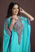 Dazzling blue fashionable hand made kaftan