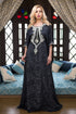 Dark gray hand made designer kaftan