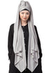 Grey Embroidered Polyester Hijab