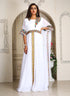 White moroccan embroidery kaftan for women dubai kaftan