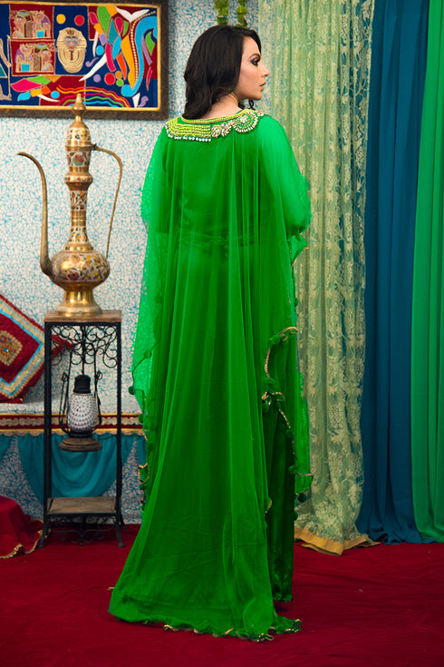Green takchita kaftan