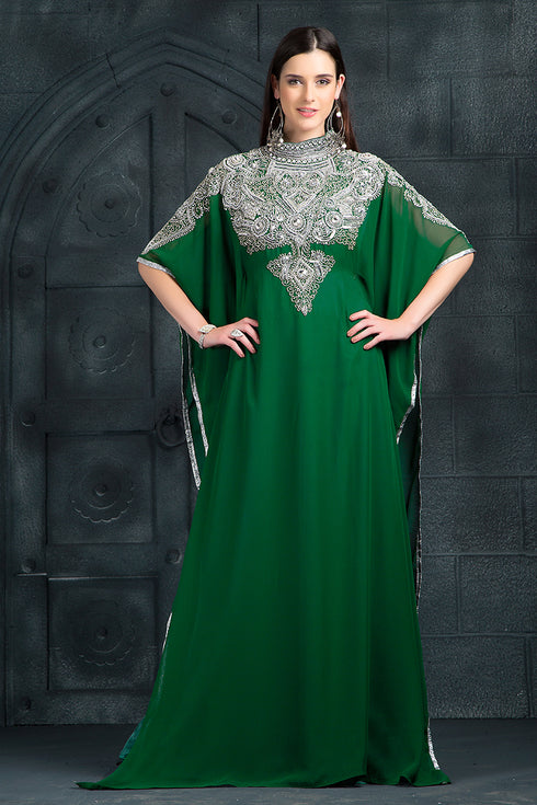 Classic green handmade designer caftan