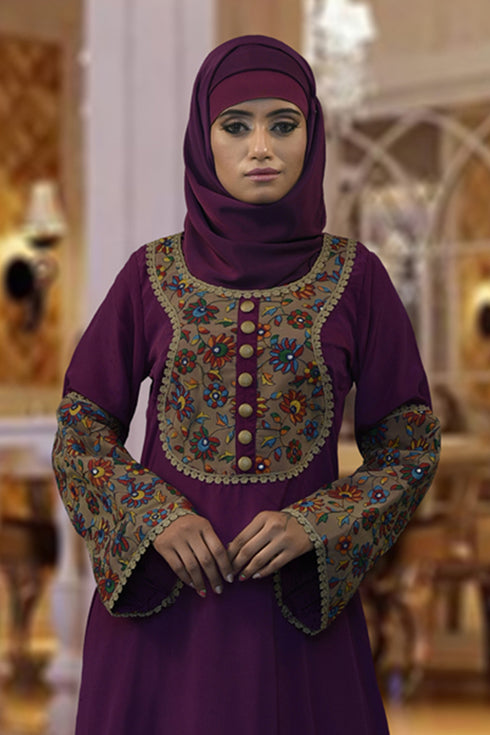 Modest violet Abaya