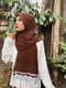 wrap my hijab georgette lace hijab dark brown