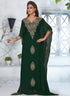 Green embroidered georgette islamic-kaftans