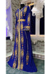 Royal blue designer islamic takchita embroidery moroccan kaftan