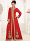 Maroon embroidered georgette islamic kaftans With Scarves Sun-proof hijab.