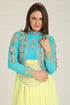 Designer yellow and blue embroidered kaftans