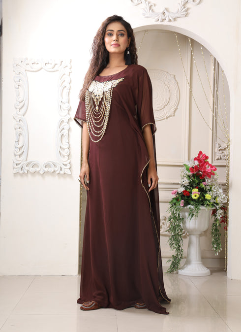 Arabic designer womens embroidery takchita maxi style kaftan