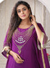 Purple color hand work unique style kaftan