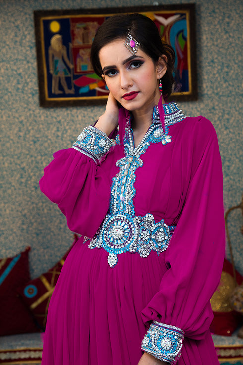 Purple partywear kaftan