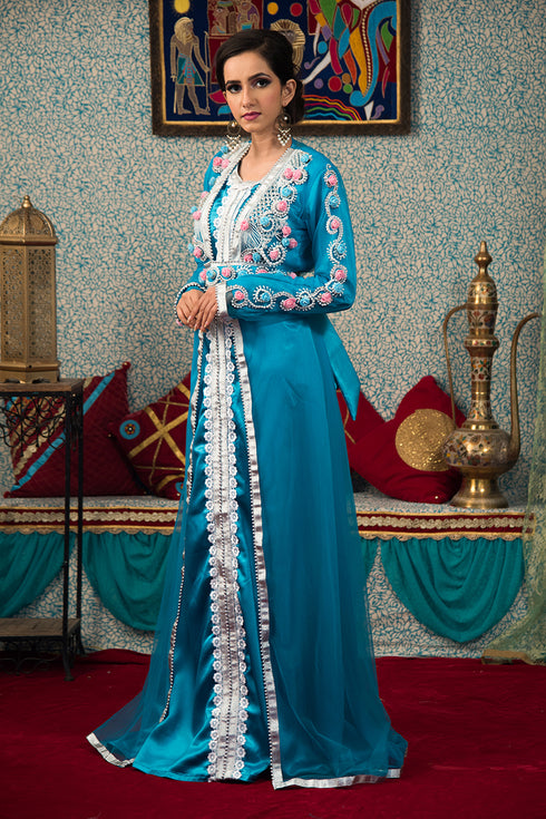 Firozi designer kaftan