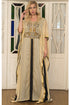 Beige and black kaftan dress