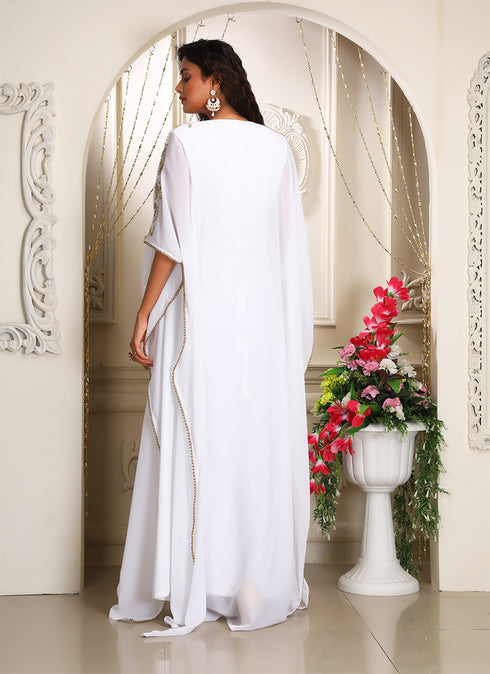 White islamic designer kaftan for women arabic wedding dresses