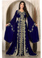 Darkblue islamic wedding designer arabic maxi hand beaded dubai ladies long sleeve moroccan arabic party wear kaftan