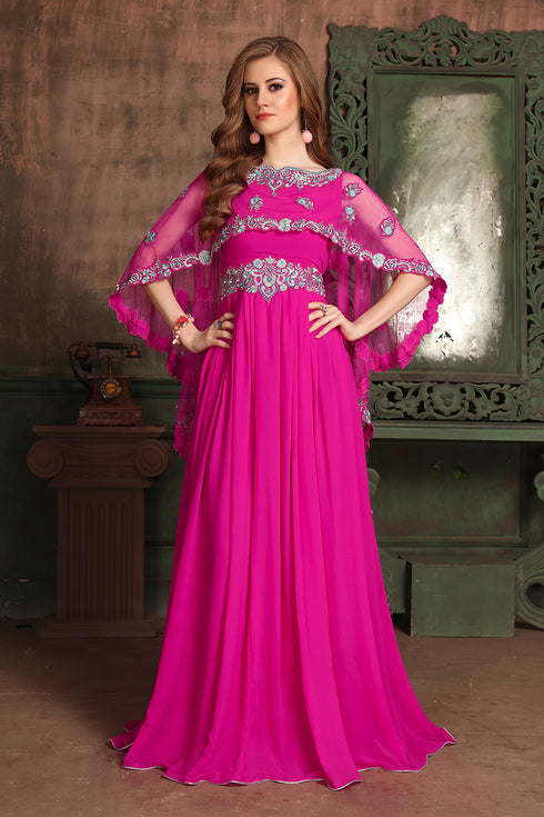 Pink georgette kaftan