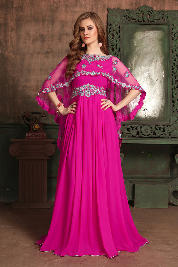 Pink georgette kaftan