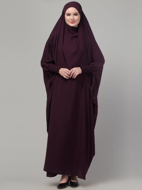 Wine head to toe free size jilbab abaya