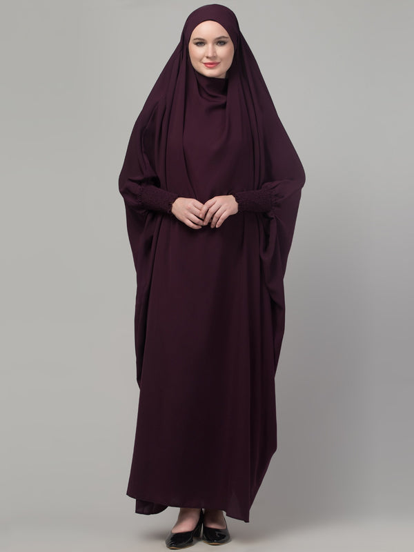 Wine head to toe free size jilbab abaya