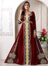 Arabic maroon wedding designer moroccan kaftan