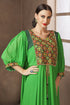 Green embroidery formal party maxi dress