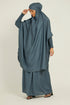 Grey plain crepe abaya