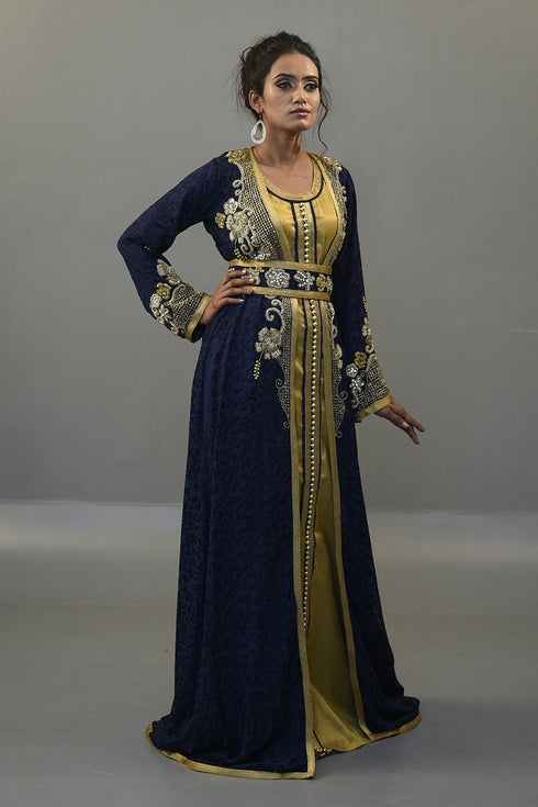 Morrocon style dark blue kaftan