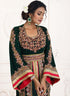 Dark green wedding moroccan kaftan islamic elegant dubai kaftan ladies long sleeve moroccan kaftan