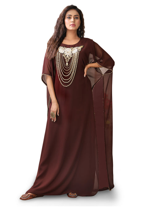 Arabic designer womens embroidery takchita maxi style kaftan