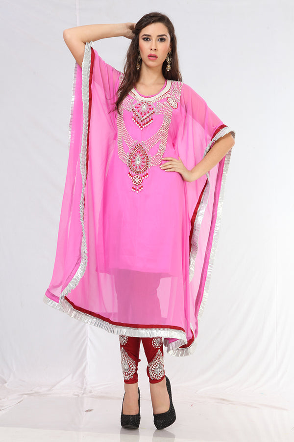 Designer arabic pink kaftan