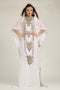 White designer islamic hand beaded takchita kaftan