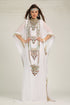 White designer islamic hand beaded takchita kaftan