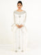White Georgette Stone Work Kaftan Dress