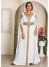 Arabic white georgette islamic modern dubai kaftan