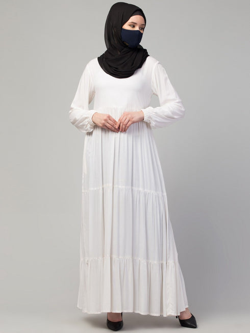 Multi layered abaya dress in rayon fabric for summers