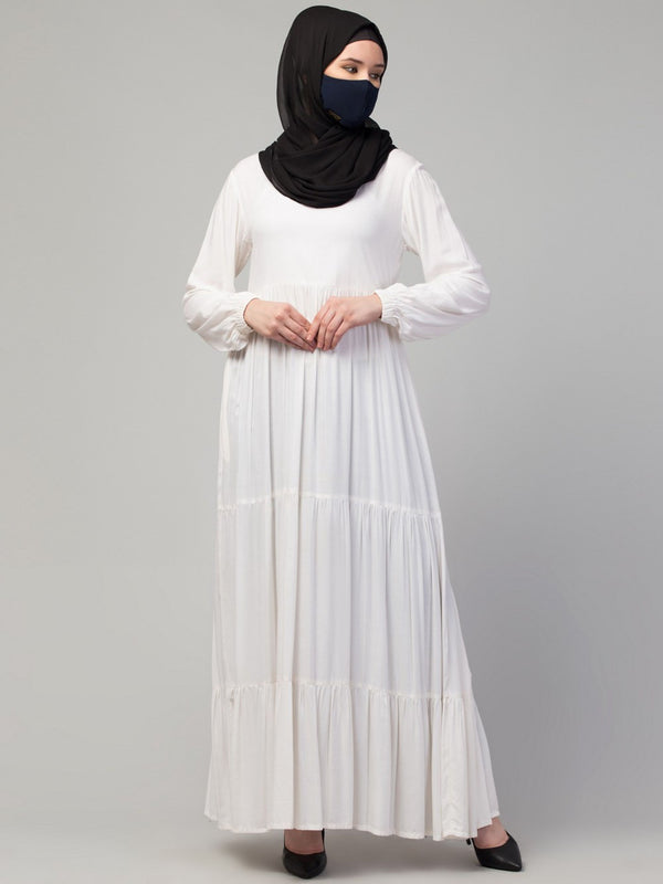Multi layered abaya dress in rayon fabric for summers