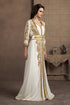 Gleaming off white party wear handmade moroccan style kaftan