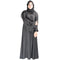 Black plain art silk abaya