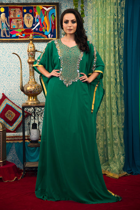 Sea green georgette kaftan