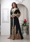 Black moroccan designer embroidery maxi long luxury kaftan