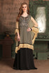 Black and beige kaftan for designer