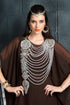 Exquisite brown traditional embroidered kaftan