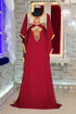 Maroon designer islamic takchita embroidery kaftan