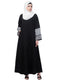 Black and White Nida Printed Abaya