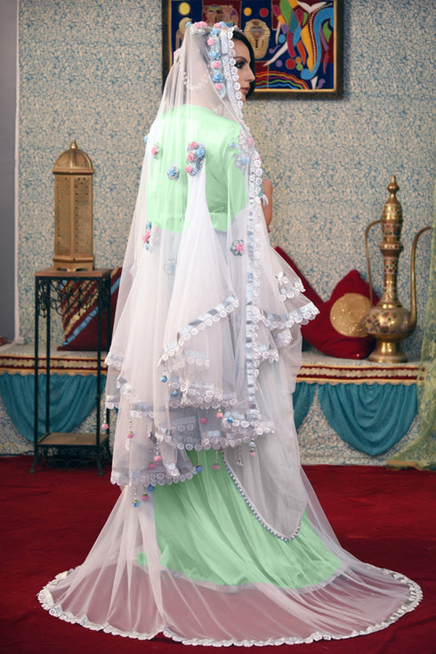 White arabic moroccan wedding caftan